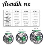 Aventik FLK II Fly Fishing Reel Aluminum Trout 3/5, 5/7, 7/9wt Large Arbor Freshwater Fly Reel with Line. (Silver-Without Line, 5/7)