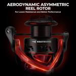 KastKing Royale Legend Fishing Reel - 5.2:1/6.2:1 Gear Ratio Spinning Reel, Up to 22 Lbs of Carbon Drag, 5+1/7+1 Stainless Steel Ball Bearings, Graphite Frame, Asymmetric Spinning Reel Rotor Design