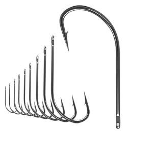 Natufish 50Pcs High Carbon Steel Fishing Hooks - Corrosion Resistant for Saltwater & Freshwater Fishing, Long Shank Straight Point Catfish Hooks and Versatile Fish Hook (8#_50pcs)