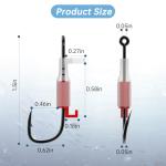 OIEKUN 10Pcs 2/0 Luminous Live Shrimp Hooks,Holes with Night Light Fishing Hooks High Carbon Steel Barbed with Barbed,Saltwater Corrosion-Resistant for Freshwater & Saltwater Fishing