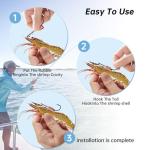 OIEKUN 10Pcs 2/0 Luminous Live Shrimp Hooks,Holes with Night Light Fishing Hooks High Carbon Steel Barbed with Barbed,Saltwater Corrosion-Resistant for Freshwater & Saltwater Fishing