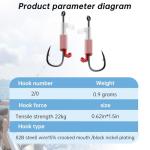 OIEKUN 10Pcs 2/0 Luminous Live Shrimp Hooks,Holes with Night Light Fishing Hooks High Carbon Steel Barbed with Barbed,Saltwater Corrosion-Resistant for Freshwater & Saltwater Fishing