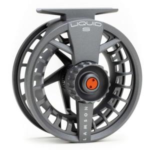 LAMSON | Liquid -5+ S-Series Fly Fishing Reel | All-Water | Large Arbor, Powerful Sealed Drag, Pressure Cast Aluminum | Smoke | 4wt 5wt 6wt Size