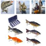 Robotic Fishing Lure, 3D Swimming Bait for Freshwater & Saltwater, Lifelike Fishing Lures, Fishing Gear Attracts Fishing Lures Walleye Trout Bass for Beginners, Amateurs and Professionals (5PCS)