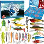 2025 Fishing Advent Calendar Christmas Countdown – 24+1 Lures Set with Mystery Surprise – Fishing Gift for Adults,Men, Boys, Teen and Fishermen