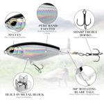 Top Water Bass Fishing Lures - Floating Baits with 360° Rotating Tail for Freshwater & Saltwater