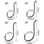 Black Octopus Fishing Hooks, 100pcs Catfish Circle Hooks, High Carbon Steel, Long Shank, Freshwater Saltwater, Size 4/0