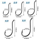 Black Octopus Fishing Hooks, 100pcs Catfish Circle Hooks, High Carbon Steel, Long Shank, Freshwater Saltwater, Size 4/0