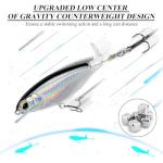 Top Water Bass Fishing Lures - Floating Baits with 360° Rotating Tail for Freshwater & Saltwater