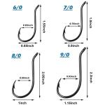 Black Octopus Fishing Hooks, 100pcs Catfish Circle Hooks, High Carbon Steel, Long Shank, Freshwater Saltwater, Size 4/0
