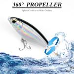 Top Water Bass Fishing Lures - Floating Baits with 360° Rotating Tail for Freshwater & Saltwater