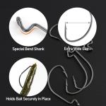 Dr.Fish 100 Pack EWG Hooks Bass Fishing Worm Hooks Extra Wide Gap Freshwater Fishing Carolina/Texas Rig #4
