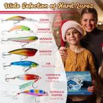 2025 Fishing Advent Calendar Christmas Countdown – 24+1 Lures Set with Mystery Surprise – Fishing Gift for Adults,Men, Boys, Teen and Fishermen