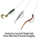 Dr.Fish 100 Pack EWG Hooks Bass Fishing Worm Hooks Extra Wide Gap Freshwater Fishing Carolina/Texas Rig #4