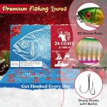 2025 Fishing Advent Calendar Christmas Countdown – 24+1 Lures Set with Mystery Surprise – Fishing Gift for Adults,Men, Boys, Teen and Fishermen