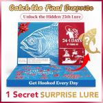 2025 Fishing Advent Calendar Christmas Countdown – 24+1 Lures Set with Mystery Surprise – Fishing Gift for Adults,Men, Boys, Teen and Fishermen