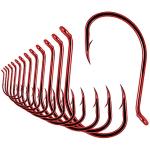 Octopus-Hook-Fishing-Beak-Circle-Hooks-Freshwater-Red-Black-100-50 Pack (1-Red, Size:6 100-Pack)