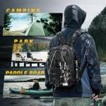 Ghosthorn Fishing Backpack with Tackle Boxes, Fish Pliers, Fish Lip Gripper, Lures, Waterproof Tackle Bag with Rod Holder, Fishing Gear Sling Bag Gift For Men Women Anglers (Black)