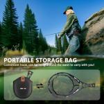 MYSOAS Fly Fishing Net – Collapsible Foldable Tenkara Landing Net for Trout & Backpacking, Ultralight Compact Hiking Fishing Net with Rubber Coated Mesh for Catch & Release
