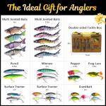 THKFISH Fishing Lures Kit with Multi Jointed Swimbaits Surface Popper Crankbaits Pencil Minnow Frog, 28pcs Topwater Trout Bass Fishing Tackle Gift Set for Saltwater Freshwater