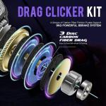 DOVIELLO GKA200 Baitcasting Fishing Reel - 7.1:1 High-Speed Gear Ratio, 20LB Carbon Drag, 5 Magnet Braking System, Low Profile Design - Right Hand Orange Reel Dual spools