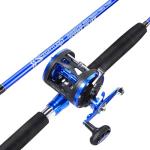 Sougayilang Fishing Rod Combo, 2-Piece Trolling Fishing Reel Combo with 3.8:1 Gear Ratio & 3+1 Bearings, Aluminum Reel Seat for Saltwater/Big Game Fish- 7'0"- Right Handed