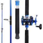 Sougayilang Fishing Rod Combo, 2-Piece Trolling Fishing Reel Combo with 3.8:1 Gear Ratio & 3+1 Bearings, Aluminum Reel Seat for Saltwater/Big Game Fish- 7'0"- Right Handed