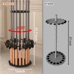 XIGOO Fishing Rod Holder Wood, Holds Up to 16 Rods or Combos, 360° Spinning Fishing Pole Holder for Garage, Fishing Gear Storage Organization, Fishing Accessories, Ideal Fishing Buddy Gift