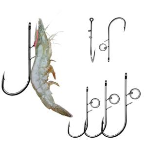 Natufish Live Shrimp Hooks - Shrimp Walker, Steel Fishing Hooks, Ideal for Catfish & Bass in Freshwater & Saltwater