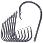 LURELINK-Inline-Circle-Hooks-Saltwater-for-Catfish-Bass-Octopus-Hooks-Fishing-Hook-Freshwater 50 Pack (2/0 50-Pack, Black)