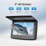 Eyoyo Underwater Fishing Camera 5-Inch: 720P DVR Recording, 8 IR Night Lights, 10000mAh Battery, 66 FT Cable Portable Fish Finder for Ice, Boat, Lake Fishing Outdoor Gear