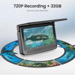 Eyoyo Underwater Fishing Camera 5-Inch: 720P DVR Recording, 8 IR Night Lights, 10000mAh Battery, 66 FT Cable Portable Fish Finder for Ice, Boat, Lake Fishing Outdoor Gear