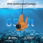 Eyoyo Underwater Fishing Camera 5-Inch: 720P DVR Recording, 8 IR Night Lights, 10000mAh Battery, 66 FT Cable Portable Fish Finder for Ice, Boat, Lake Fishing Outdoor Gear