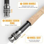 TOPFORT Fly Fishing Rod and Reel Combo Starter Kit, 4 Piece Lightweight Ultra-Portable Graphite Fly Rod Complete Starter Package with Carrier Bag