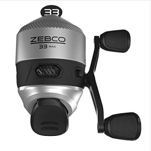 Zebco 33 MAX Spincast Fishing Reel, Size 60 Reel, Right or Left-Hand Retrieve, 20-Pound Zebco Cajun Line, Graphite Frame, Silver/Black