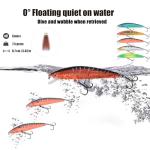 𝗘𝗫𝗔𝗨𝗥𝗔𝗙𝗘𝗟𝗜𝗦 Fishing Gear Fishing Lures Kit Mixed Including Minnow Popper Crank Baits with Hooks for Saltwater Freshwater Trout Bass Salmon Fishing Shallow Deep Diving Flat Side Crankbaits
