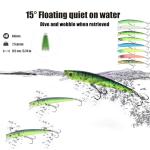 𝗘𝗫𝗔𝗨𝗥𝗔𝗙𝗘𝗟𝗜𝗦 Fishing Gear Fishing Lures Kit Mixed Including Minnow Popper Crank Baits with Hooks for Saltwater Freshwater Trout Bass Salmon Fishing Shallow Deep Diving Flat Side Crankbaits