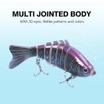 RESTCLOUD Fishing Lures for Freshwater and Saltwater, Lifelike Swimbait, Slow Sinking Bass Fishing Lure, 3-Pack (Multi-Segment Swimbait)