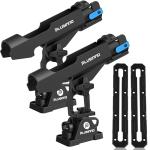 PLUSINNO 2 in 1 Fishing Rod Holders for Boat with Track, Kayak Fishing Rod Holder, Pole Holders for Track Mount / Deck Mount, Fishing Gear with Rod Protective Strap, Kayak Boat Accessories