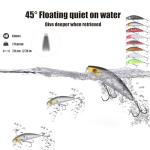 𝗘𝗫𝗔𝗨𝗥𝗔𝗙𝗘𝗟𝗜𝗦 Fishing Gear Fishing Lures Kit Mixed Including Minnow Popper Crank Baits with Hooks for Saltwater Freshwater Trout Bass Salmon Fishing Shallow Deep Diving Flat Side Crankbaits