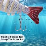 RESTCLOUD Fishing Lures for Freshwater and Saltwater, Lifelike Swimbait, Slow Sinking Bass Fishing Lure, 3-Pack (Multi-Segment Swimbait)