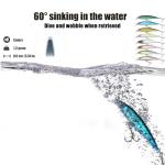 𝗘𝗫𝗔𝗨𝗥𝗔𝗙𝗘𝗟𝗜𝗦 Fishing Gear Fishing Lures Kit Mixed Including Minnow Popper Crank Baits with Hooks for Saltwater Freshwater Trout Bass Salmon Fishing Shallow Deep Diving Flat Side Crankbaits