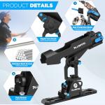 PLUSINNO 2 in 1 Fishing Rod Holders for Boat with Track, Kayak Fishing Rod Holder, Pole Holders for Track Mount / Deck Mount, Fishing Gear with Rod Protective Strap, Kayak Boat Accessories