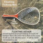 SEASPRO Fly Fishing Landing Net Trout Soft 23.62in Rubber Catch and Release Fish Net with Wooden Handle Frame Magnetic Fly Fish Net