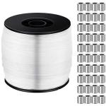 Sumind Strong Clear Picture Hanging Wire Invisible Picture Frame Fishing Wire up to 100 Lbs 656 Feet Monofilament Fishing Line with Aluminum Crimping Loop Sleeves(1 Roll,0.8 mm)