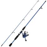 Spinning Rod and Reel Combo - Swarm Series Fishing Set Includes 65-inch Fiberglass Pole with Pre-Spooled Reel Kit by Wakeman (Blue Metallic)