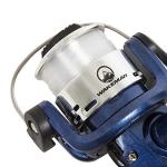 Spinning Rod and Reel Combo - Swarm Series Fishing Set Includes 65-inch Fiberglass Pole with Pre-Spooled Reel Kit by Wakeman (Blue Metallic)