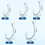 Barbless Fishing Hooks, 120pcs Barbless Trout Carp Hooks Circle Curve Shank Carp Fishing Fly Tying Hooks for Hair Rig Freshwater Saltwater (Size 10)