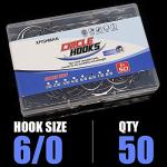 XFISHMAN Circle-Hooks-Fishing-Equipment-Octopus-Hooks-Saltwater-50 Pack #1 –12/0