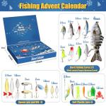 Advent Calendar 2025 Fishing Lure for Men Teen Boys,24 Day Christmas Countdown Fishing Lure Tackle Kit Soft Lures Spoons Minnow Popper Crankbait VIB,Fishing Xmas Gifts for Fisher Father Grandpa